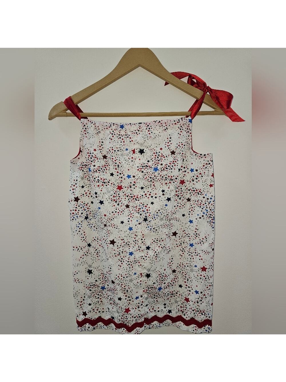 Homemade Sewn Minimalist Americana 4th of July Dress Toddlers Girls 2T